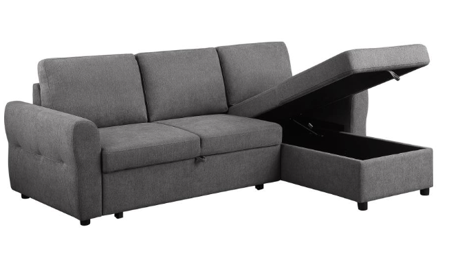 Samantha Sectional W/Sleeper & Storage GREY