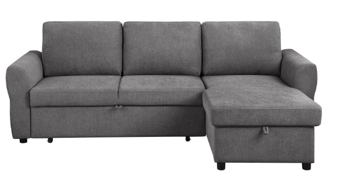 Samantha Sectional W/Sleeper & Storage GREY