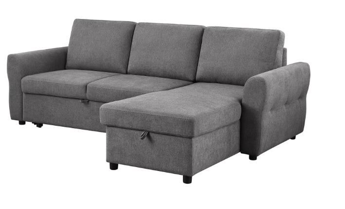 Samantha Sectional W/Sleeper & Storage GREY