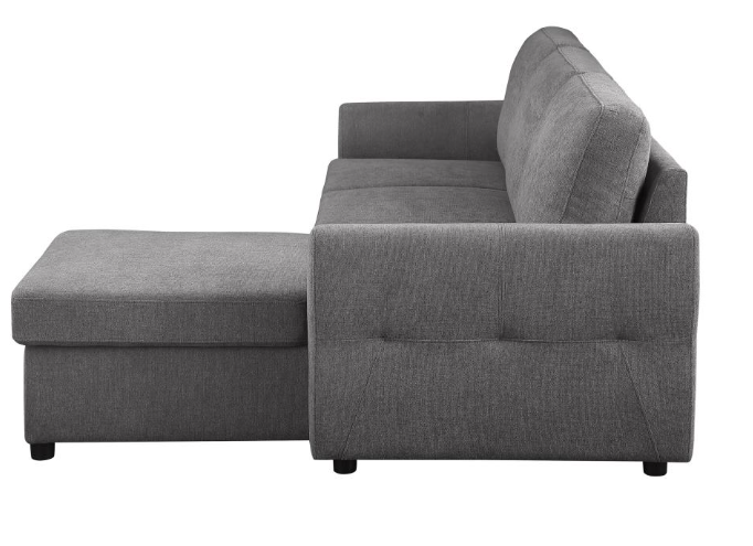 Samantha Sectional W/Sleeper & Storage GREY