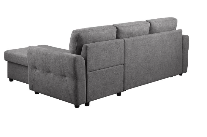 Samantha Sectional W/Sleeper & Storage GREY