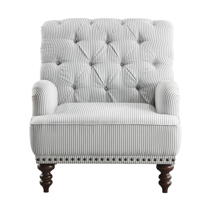 Holland Park Accent Chair GREY/WHITE STRIPE