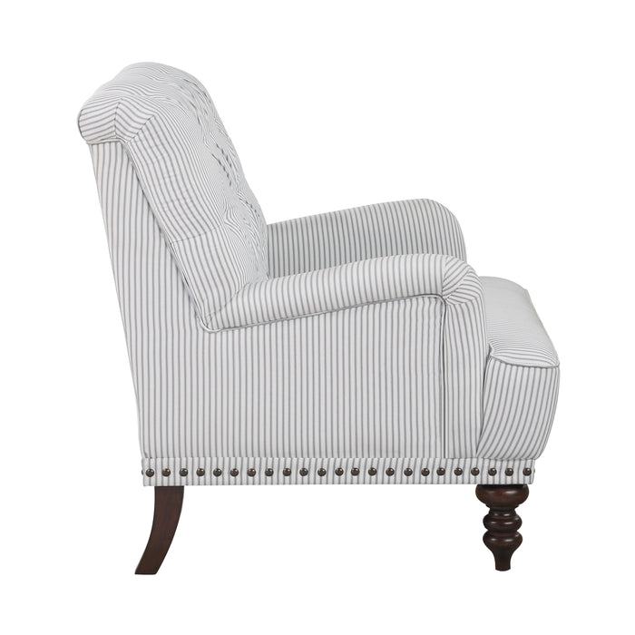 Holland Park Accent Chair GREY/WHITE STRIPE