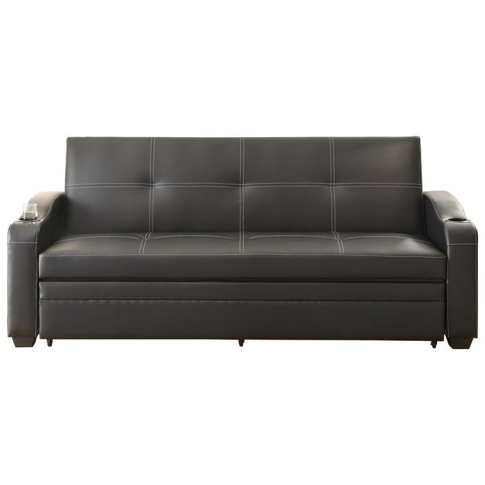 Marcelo Elegant Lounger Convertible BLACK PVC