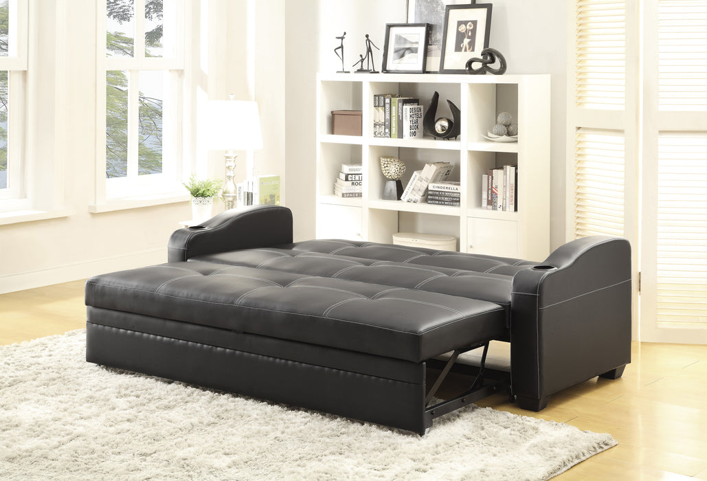 Marcelo Elegant Lounger Convertible BLACK PVC