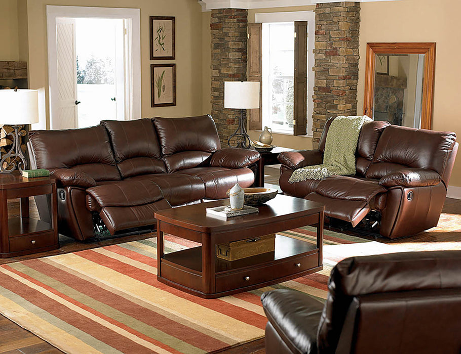 Clifford Top Grain Leather Reclining Sofa BROWN ONLY