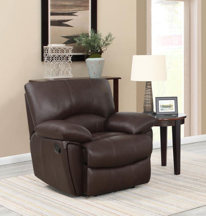 Clifford Top Grain Leather Reclining Sofa BROWN ONLY