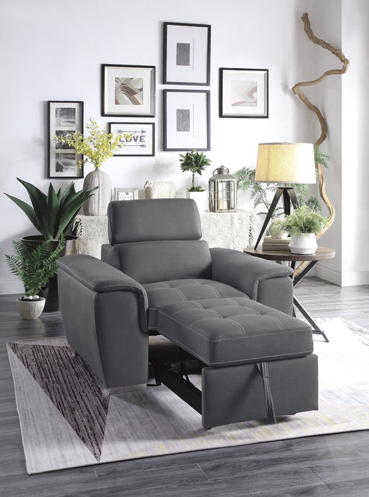 Ferriday 2-Piece Sectional with Pull-out Bed and Hidden Storage DARK GREY