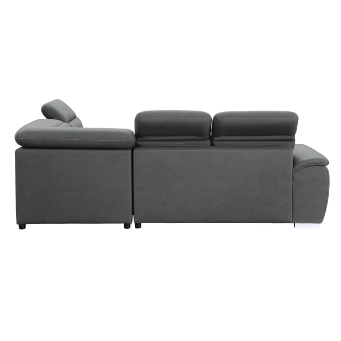 Platina Sectional W/Sleeper & Storage GREY