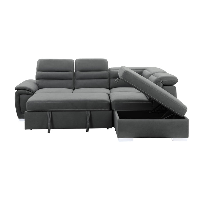 Platina Sectional W/Sleeper & Storage GREY