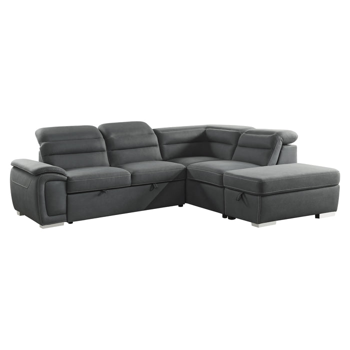 Platina Sectional W/Sleeper & Storage GREY