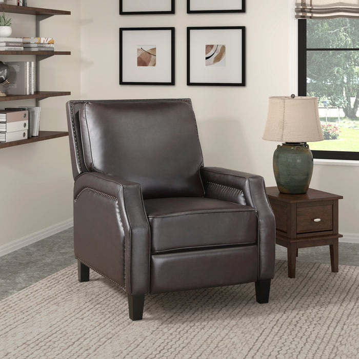 Berenson Push Back Recliner Chair DARK BROWN VINYL