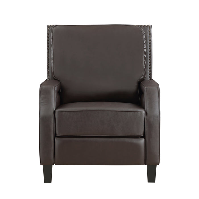 Berenson Push Back Recliner Chair DARK BROWN VINYL