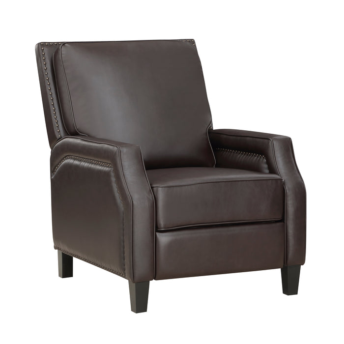 Berenson Push Back Recliner Chair DARK BROWN VINYL