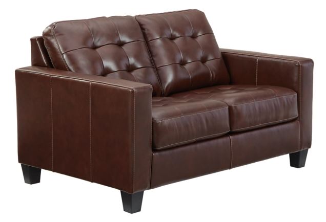 Altonbury Top Grain Leather Sofa Bed W/Memory Foam Mattress BROWN