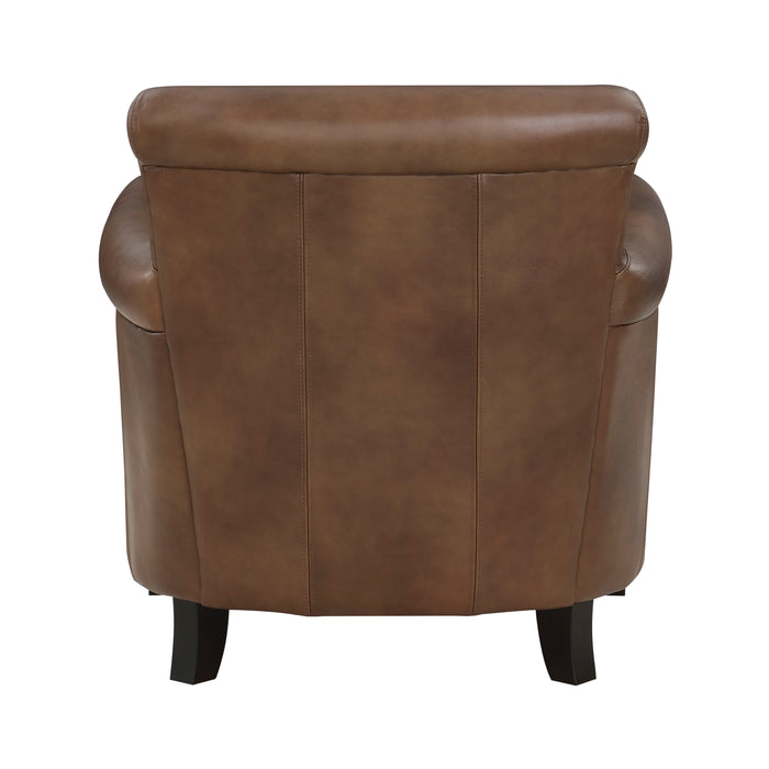 Braintree Top Grain Leather Accent Chair BROWN %100 LEATHER