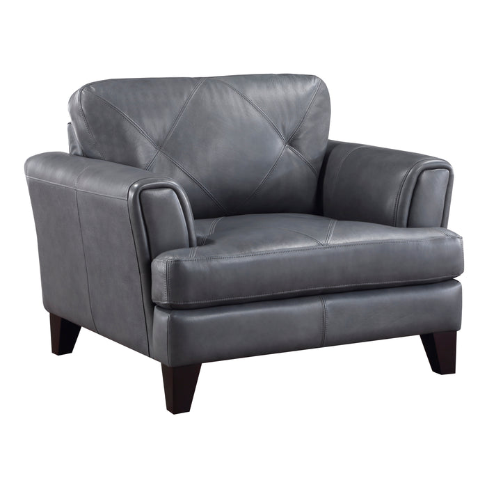 Thierry Top Grain Leather Sofa BLUE GREY