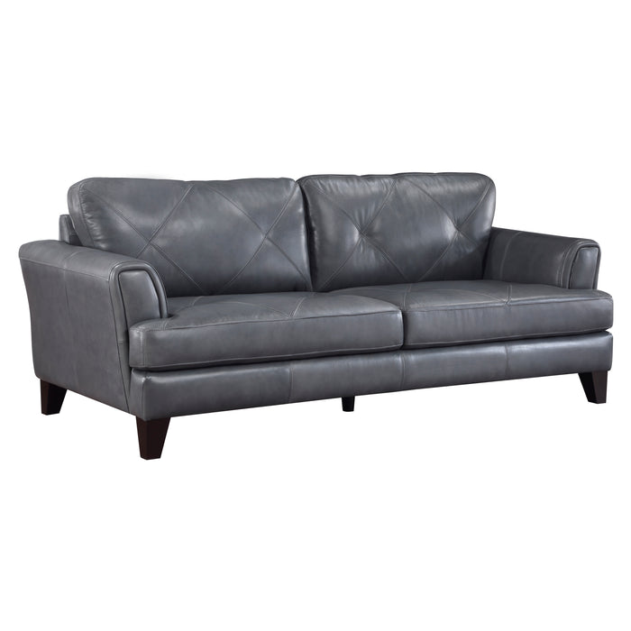 Thierry Top Grain Leather Sofa BLUE GREY