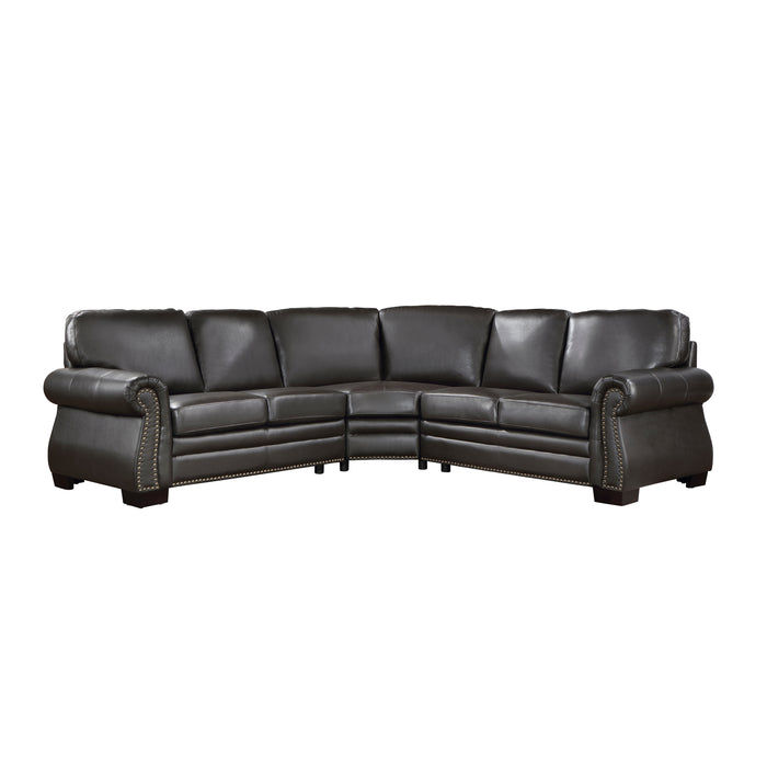 # Wareham Top Grain Leather Sectional DARK BROWN ONLY