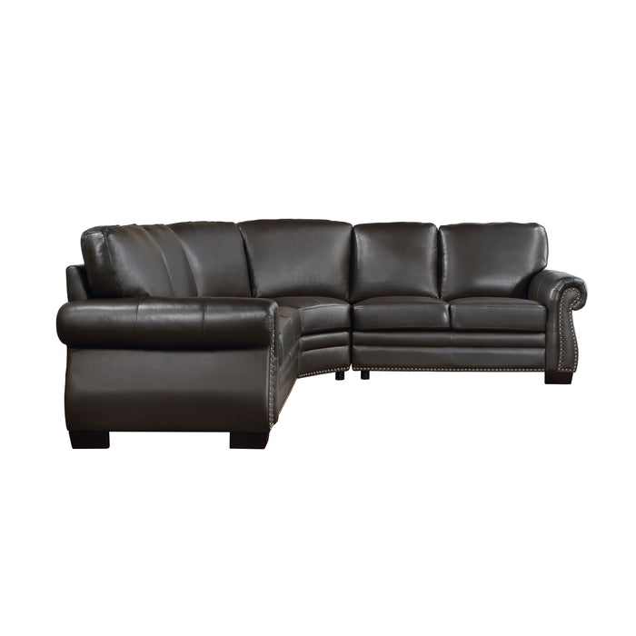 # Wareham Top Grain Leather Sectional DARK BROWN ONLY