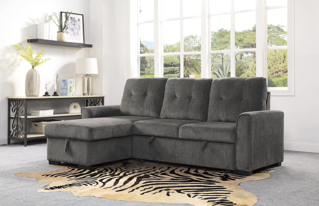 Carolina Reversible Sectional W/Sleeper & Storage GREY