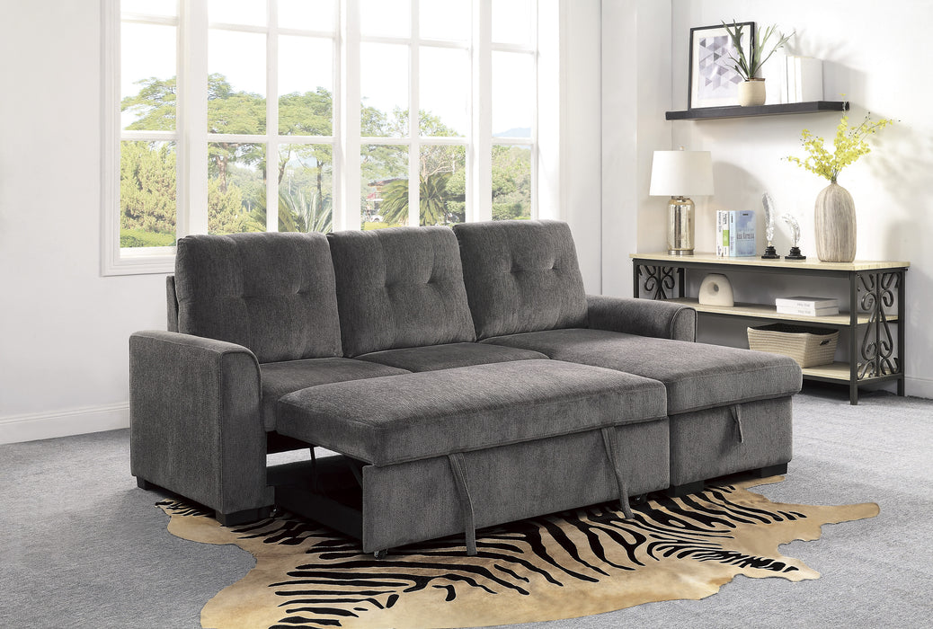 Carolina Reversible Sectional W/Sleeper & Storage GREY