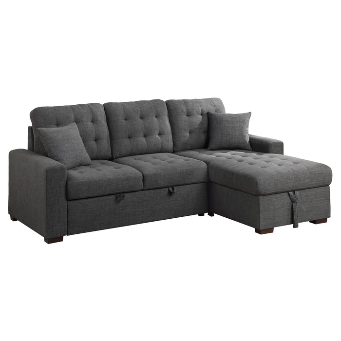 #McCafferty Sectional w/Sleeper & Storage RAF GREY