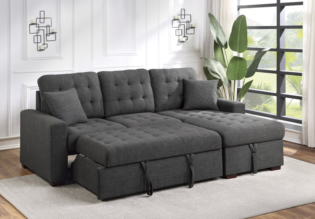 #McCafferty Sectional w/Sleeper & Storage RAF GREY