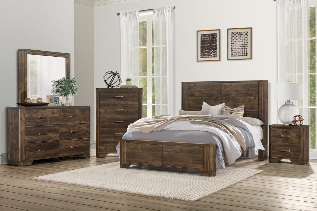 Jocelyn 4PC Queen Bedroom- Q bed, nitestand, dresser, mirror BROWN only