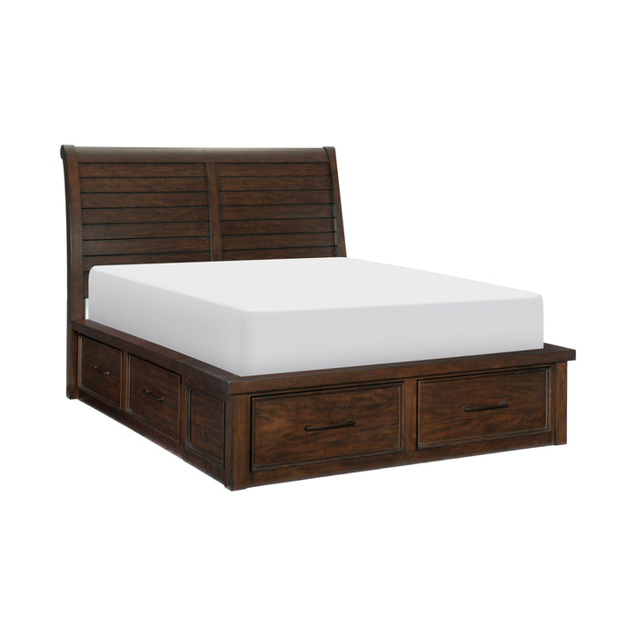 Logandale Queen Platform Storage Bed BROWN ONLY