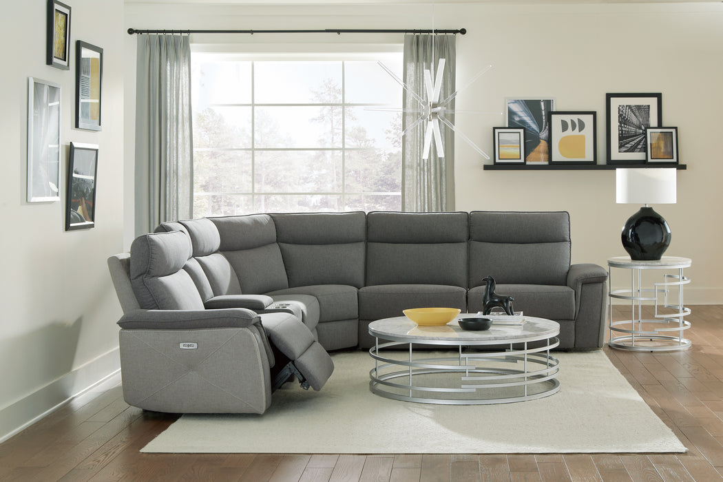 Maroni 6PC Modular Power Sectional DARK GREY TOP/LITE GREY SIDES