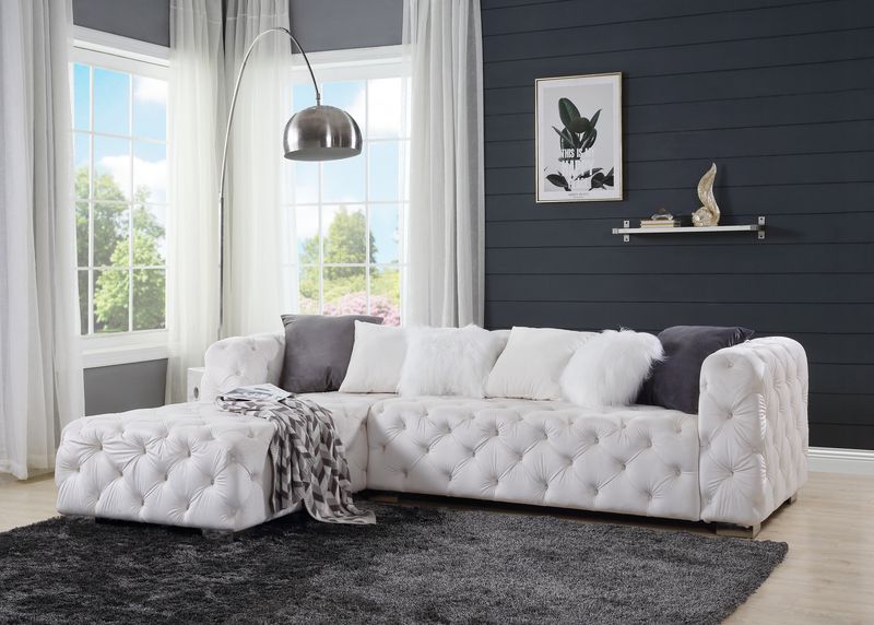 Qokmis sectional LAF only BEIGE VELVET