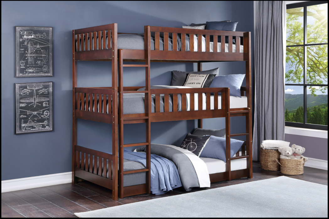 Rowe Triple Twin Bunk Bed CHERRY