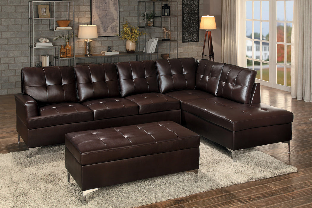 Barrington VINYL Sectional w/Right Chaise only BROWN