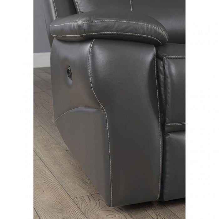 Lila Top Grain Leather Power Sofa Recliner GREY ONLY