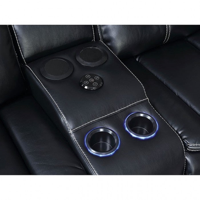 Sirius Vinyl Power Reclining Sofa BLACK ONLY