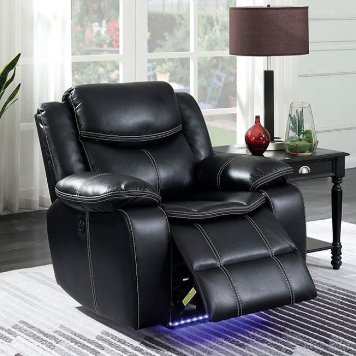 Sirius Vinyl Power Reclining Sofa BLACK ONLY