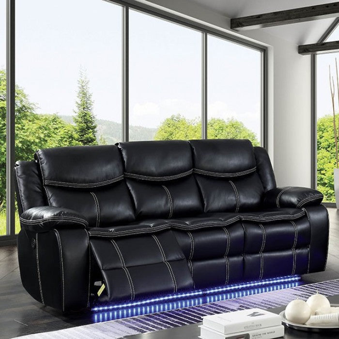 Sirius Vinyl Power Reclining Sofa BLACK ONLY