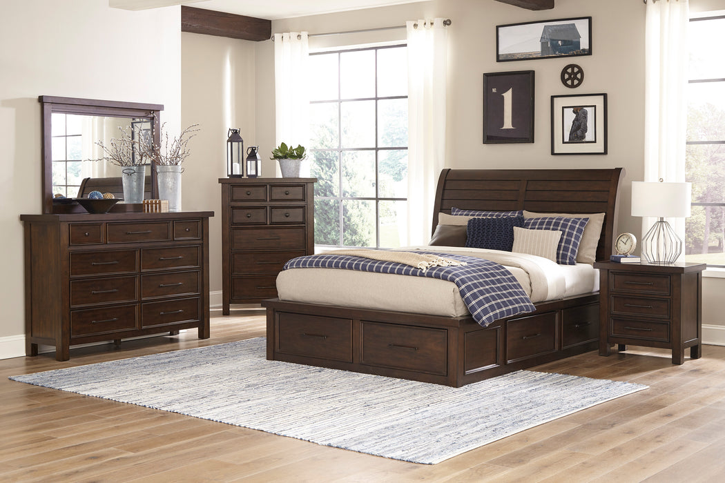 Logandale Queen Platform Storage Bed BROWN ONLY