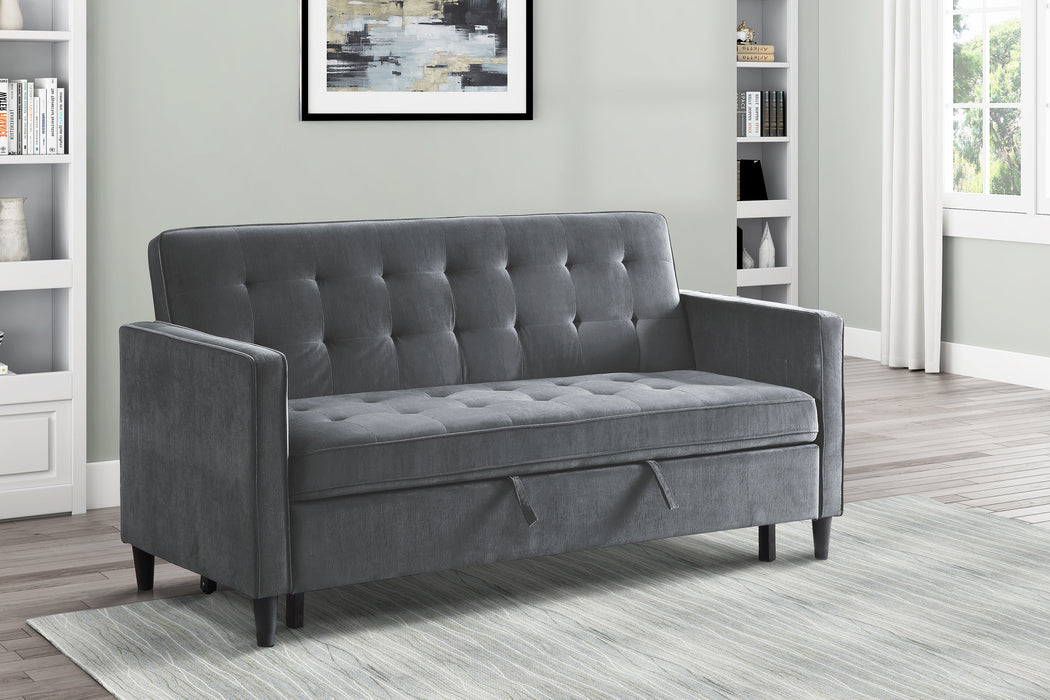 Strader Convertible Studio Sofa with Pull-out Bed DARK GREY CLEARANCE LIMITED